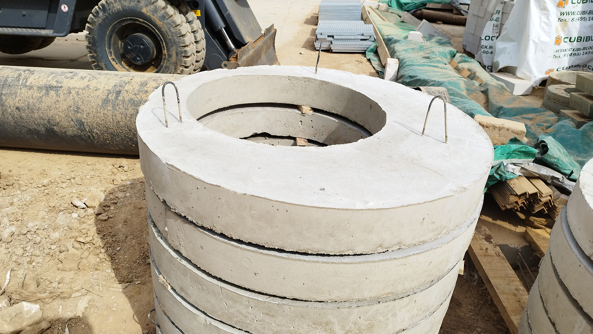 Железобетонные кольца, колодцы и другие элементы инженерных коммуникаций для прокладки подземных сетей